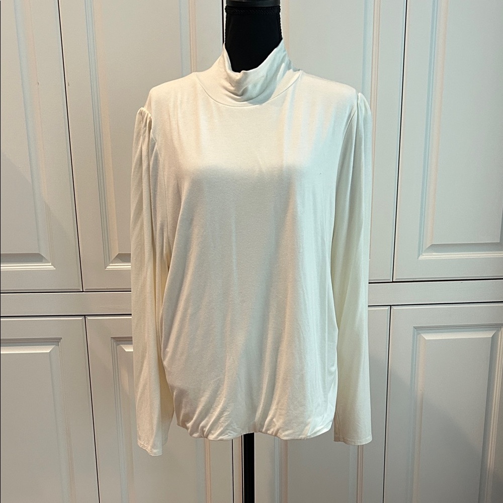 NWT! J Crew Cream Double Layer Long Sleeve Blouse